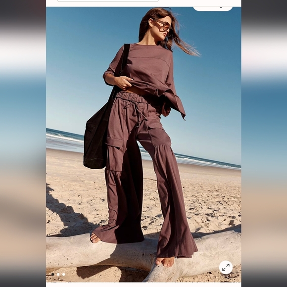 FREE PEOPLE "Russell Set" in  Chocolate Merlot SOLD OUT ONLINE! - Picture 2 of 14
